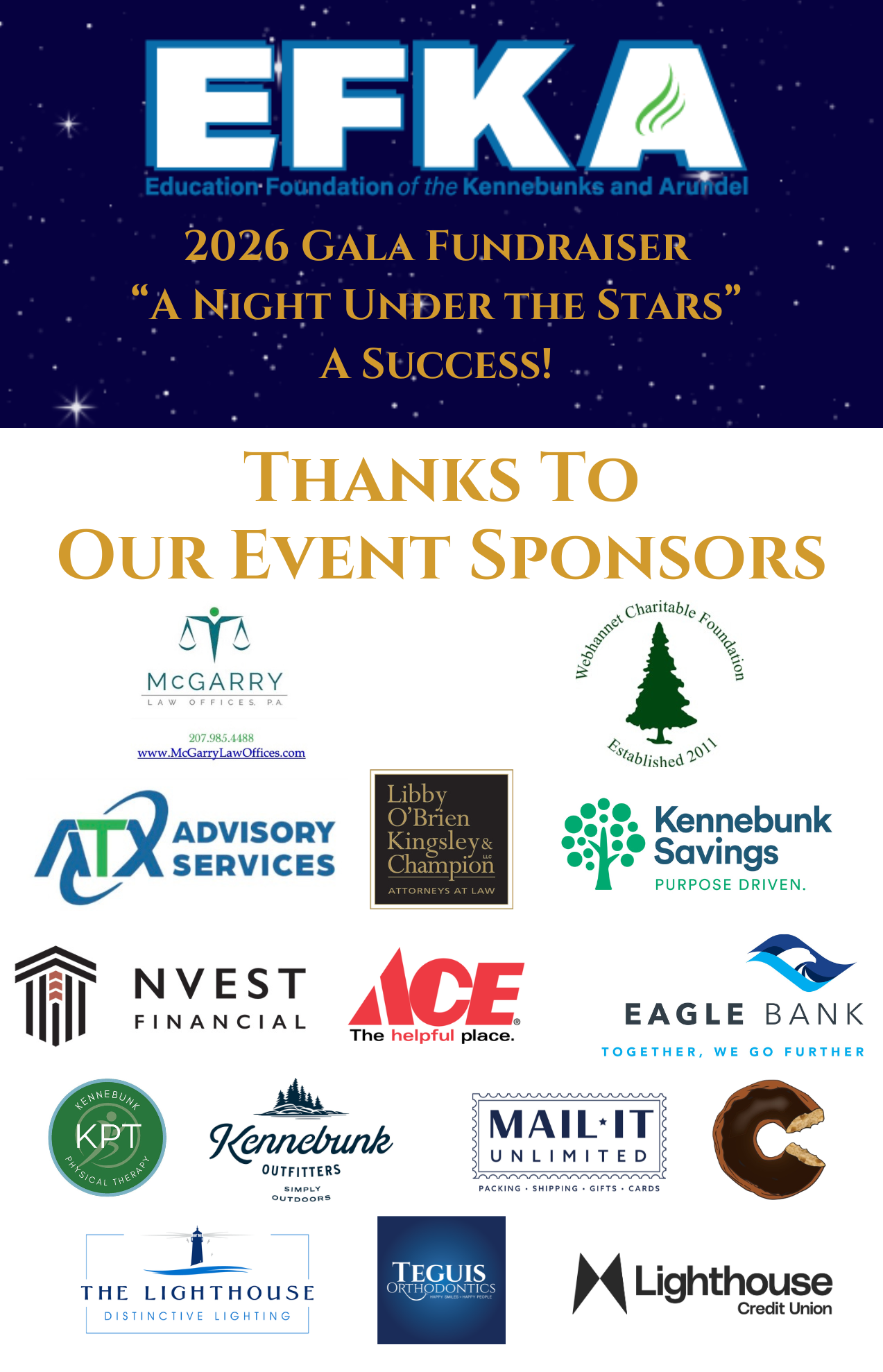 Thank You Event Sponsors